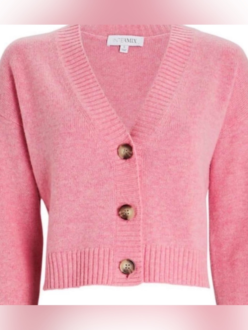 Intermix Pink Cashmere Cardigan in size P